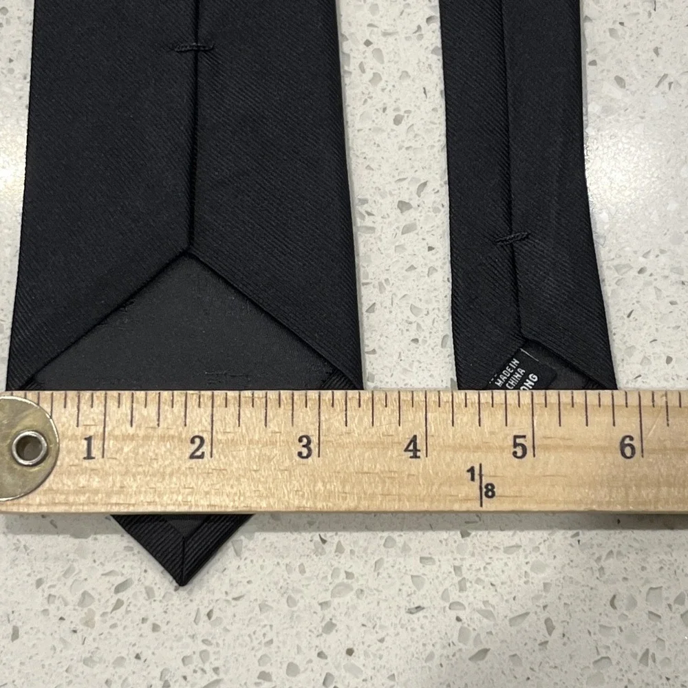 JoS A BANK Traveler Long Collection Solid  Black Tie NWT